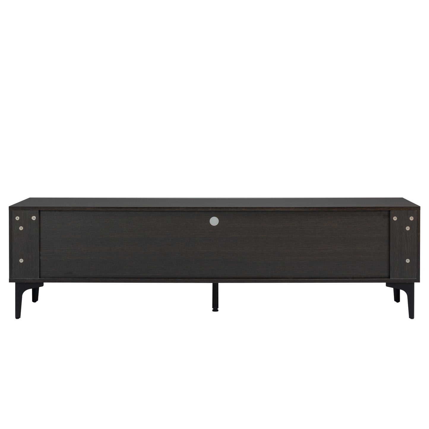 PORKISS TV Stand for TVs up to 70", Entertainment Center with LED Light, TV Console Cabinet with Shelves, Black Brown