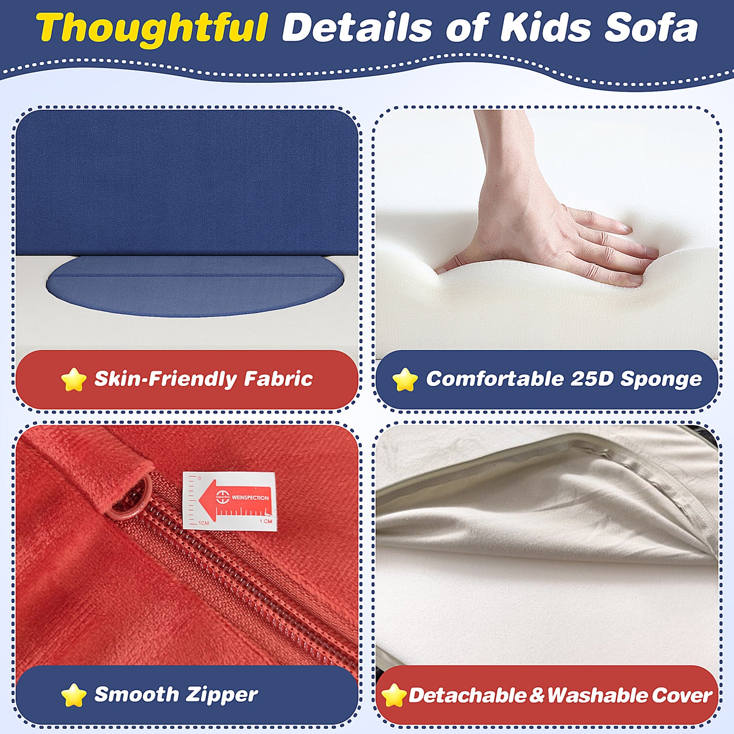 PORKISS 11 PCS Modular Kids Play Couch, Foam Toddler Sofa Couch for Kids Girls Boys, DIY Creativing Modular Kids Sofa, Modern Floor Couch for Kids Playroom, Bedroom, Pink/White